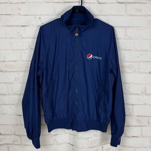 Vintage Aramark PEPSI Men's S Full Zip Blue Fleece Lined Jacket Coat